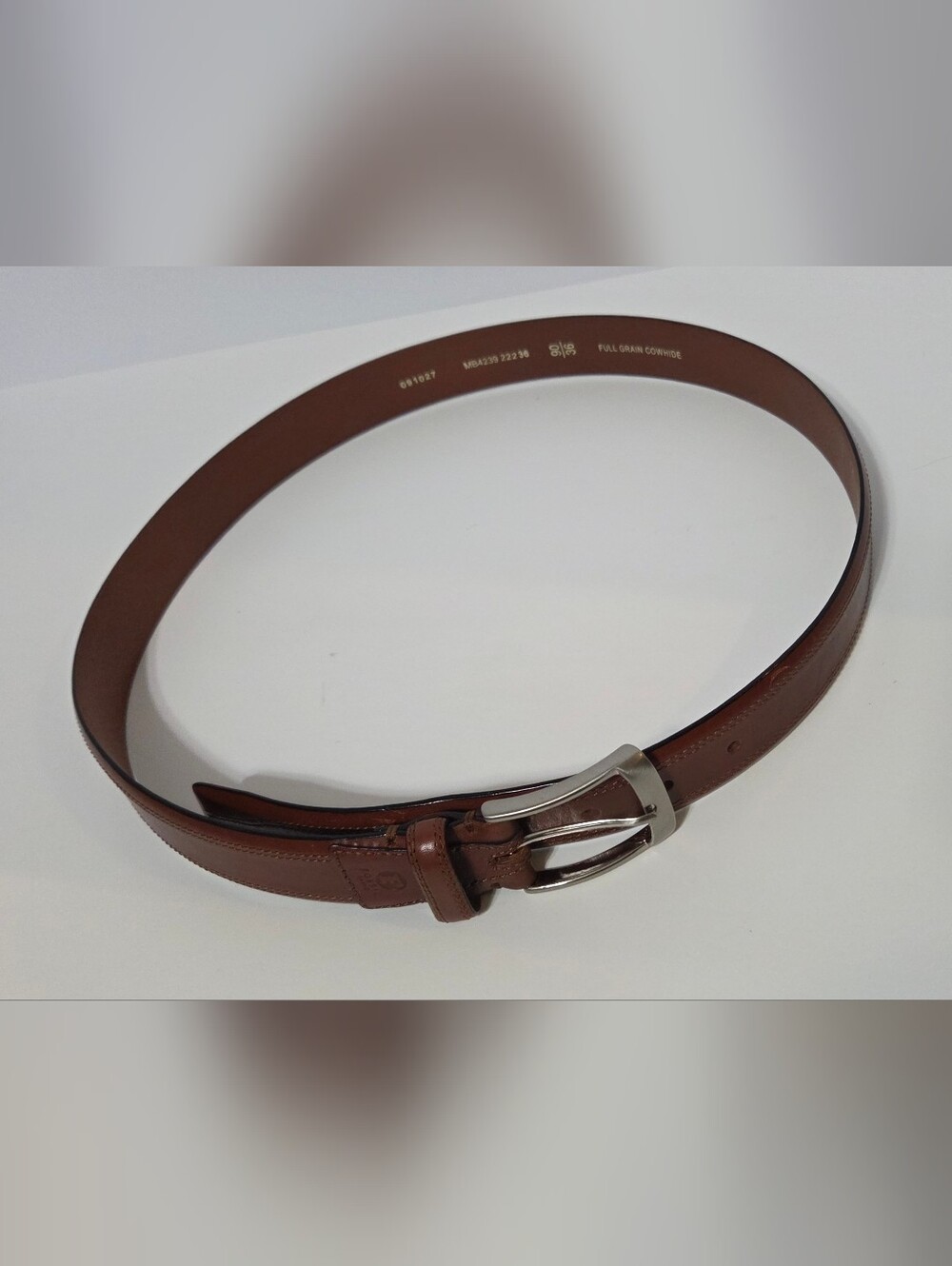 Fossil Men's Brown Leather Belt with Silver Buckle